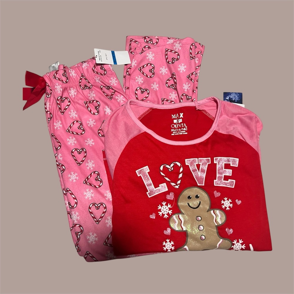 Kids Pink and Red Pajama Set